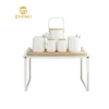 New Style 2-tier Standing Type White Color Kitchen Storage Holder Metal Corner Spice Rack Shelf