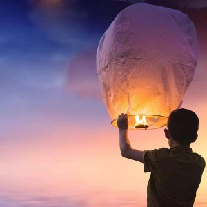 Nicro Colorful Wedding Flying Biodegradable Outdoor Hanging Chinese Sky Paper Lantern