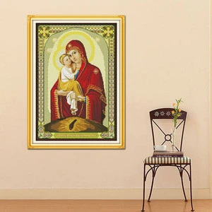 NKF hot sale Madonna-and-child (13) for home decoration cross stitch kit 14CT&11CT Hand-embroidered business gifts