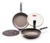 Non-stick Non-lampblack 9 layers Coating Good quality Low price round shaped fry pan made in korea