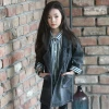 NS1048 korean fashion child girl spring casual long denim trench coats