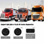 NXPEAK V500 Car Truck OBD2 Scanner Heavy Duty Truck Diagnostic Tool Code Reader Auto Scanner Truck ABS DPF Oil Light Reset Auto