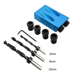 Oblique Hole Locator Drill Bits Woodworking Pocket Hole Jig Kit 15 Degree Angle Drill Guide Set Hole Puncher DIY Carpentry Tool
