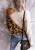 Import Oblique One Shoulder Patchwork Leopard Print Turtleneck Ladies Tops Off Shoulder Women Pullover Knit Sweater from China