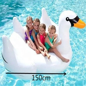 OEM inflatable pool swan toys white swan inflatable pool toys float floating water mat for water play equipment