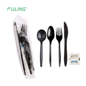 oem pp/ps/pla flatware cutlery sets ,flight plastic spoon fork and knife kit  ,disposable plastic cutlery packs
