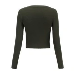 On line shop wholesale school girls basic sweater t shirt autumn clothes ladies cri-cross crop top sweater women