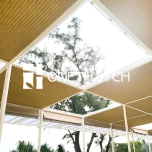 Onethatch Bamboo Panel (Slat, Sundried Color) ; Artificial Bamboo for Wall Siding