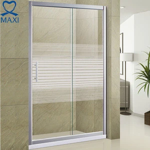 Online shopping polish frame tempered clear 2 panel sliding glass shower door