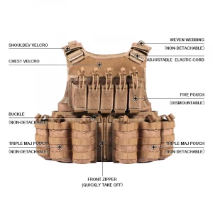 outdoor body protective khaki military vest