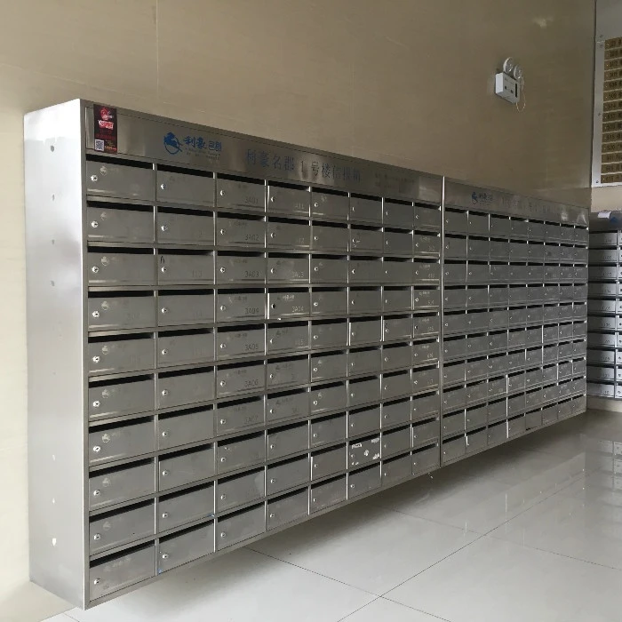 Outdoor Wall Mounted Metal Box Lockable Stainless Steel Mail Box Apartment Mailbox