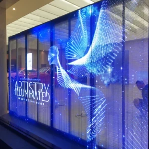 P3.9 High Technology LED Hologram Screen Signage Flexible 90% Transparency Screen for Advertising in Philippines