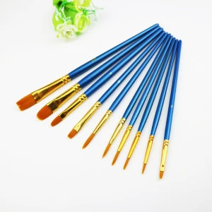 Paint Brush Set, 10pcs Round Pointed Tip Nylon Hair Artist Detail Paintbrushes, Professional Fine Acrylic Oil Watercolor Brushes