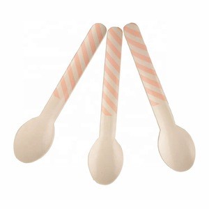 Party Decoration Biodegradable Custom Design Spoon Paper Disposable Paper Spoon