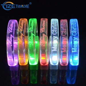Party Supply Flashlight Glow Wristband LED Laser Engraved Logo Bracelet Brazalete Led for Event