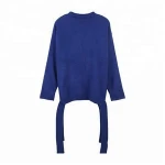 Personality design casual button down sweater with waistband korean cardigan women