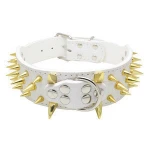 Pet products supreme dog collar 2 inch gold spike dog collars red