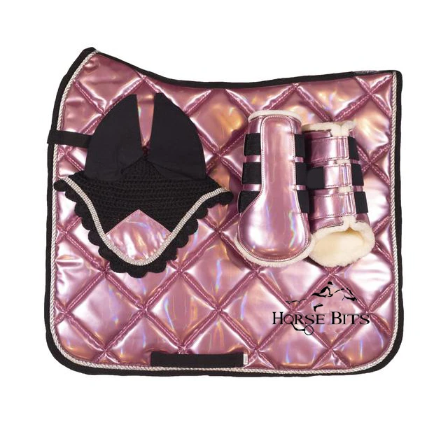 Pink Saddle pad sets, Hologram saddle pad sets, different colors saddle pad sets/ Dressage/ Jumping saddle pad sets