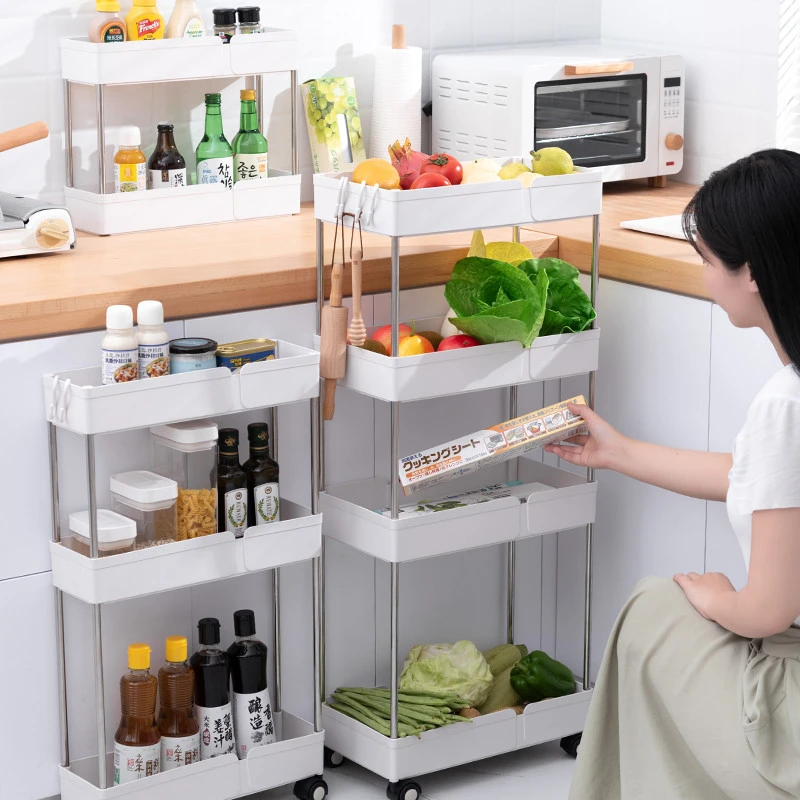 Plastic Bathroom Storage Layer Shelves Kitchen Storage Organizer Household Tools