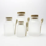 Plastic empty 100ml 200ml 300ml 500ml massage cream jar with spoon MBSJ-016C