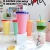 Import pp pink bubble tea sealable plastic tumbler cups with flat lids straws from China
