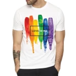 Pride Lgbt Gay Love Lesbian Rainbow Design Print Unisex Casual T-shirts for Man and Women