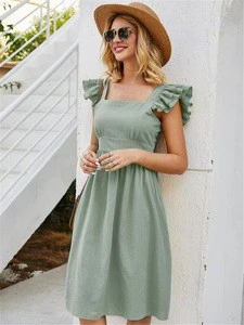 Professional Manufacturers Wholesale Tie Back Summer Casual Dress For Women