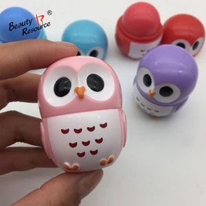 Professional Private Label Cartoon cute creative lipstick owl moisturizing Animal lip balm