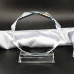 Professional producing business gift award plaque design customer's own logo color-printing OEM glass trophy and award for sale