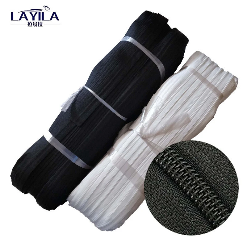 Provide high quality multi color long chain nylon zipper in roll on sale
