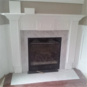 Pure handcraft carrara white marble fireplace