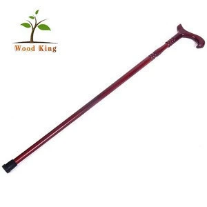 Pure Manual Carved Redwood Pointed Carvings Solid Wood Grade Crutch Cane Handle Wooden Walking Stick