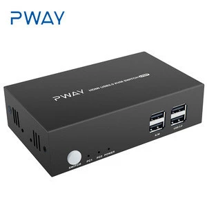 PWAY S7201H2 2Port Support 4Kx2K 1080P 2 Input 2 Output USB2.0 KVM Switch