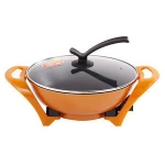 Realbei Al-6055 factory wholesale high quality metal wok with lid big electric wok non stick frying pan