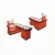 Import Red Conveyor Belt Supermarket Checkout Counter with Hignen Side Table from China