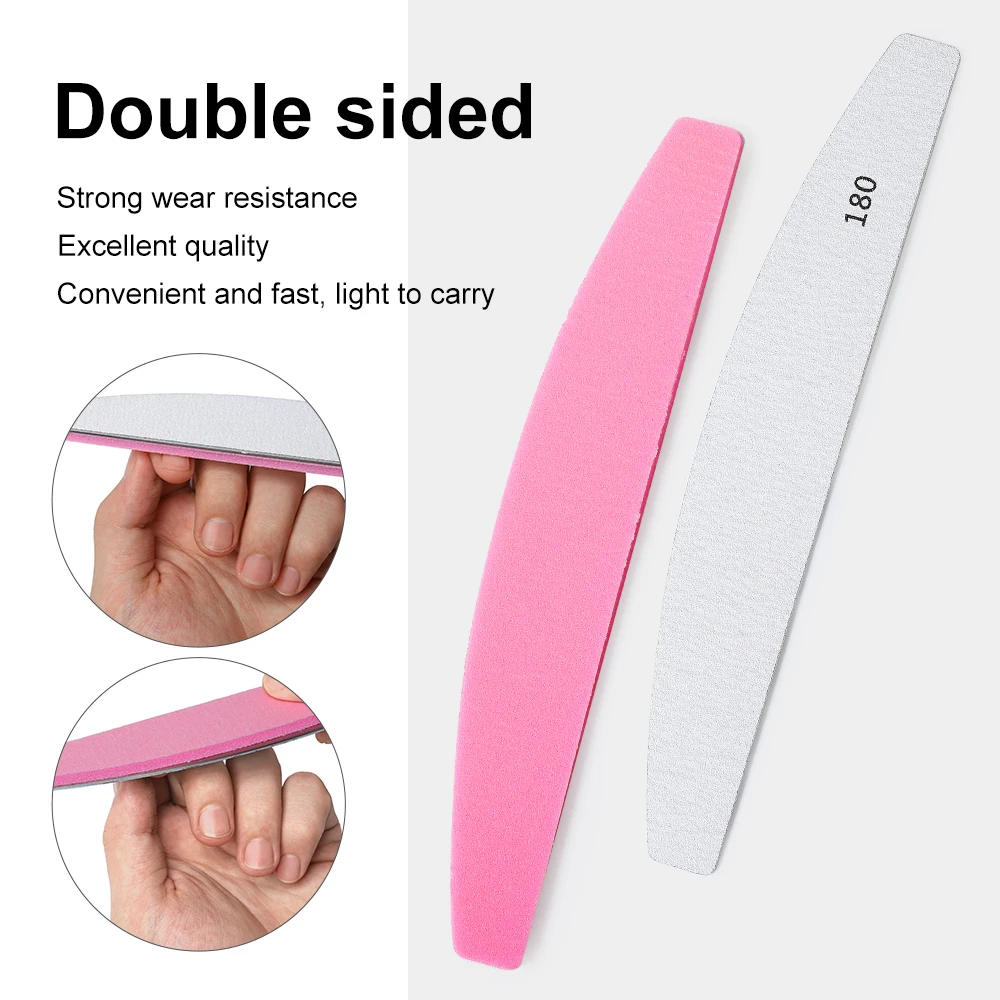 Replaceable Replacement Pad Sponge Sandpaper Sanding Double-Side Salon Manicure Tool Stainless Steel Base Nail Files Buffers