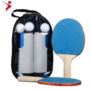 Retractable Table Tennis Net Set Customized Long Handle Ping Pong Bat Set Professional Table Tennis Rackets