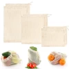 Reusable Grocery Mesh Bags Organic Cotton String Shopping Bags Produce Net Bags