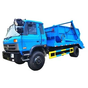 right hand drive skip loader container garbage truck 9cbm for sale/swing arm garbage truck