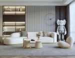Rock slab tea table light luxury modern new style with stool round sofa tea table combination