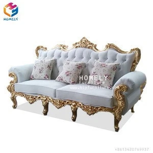 Royal Arab Middle East Style wood frame gold silver Leather Or Velvet Living Room hotel party wedding Furniture Sofa Set