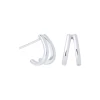 s925 sterling silver simple fashion elegant glossy double line stud earrings