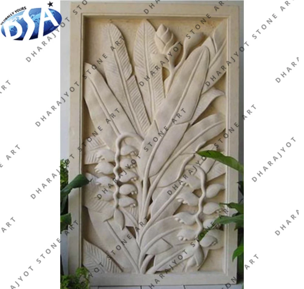 Sandstone Hand Carved Wall Hanging For Decoration