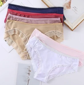 Buy Sexy Lady Hipster Panty With Lace Trim On Leg Opening Milk Fiber Women  Big Panties Underwear Comfortable Plus Size from Pujiang Daying Trading  Company Ltd., China