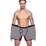 sexy print cotton booty mens underwear seamless striped boxers brief sports soft man boxer shorts briefs