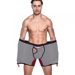 sexy print cotton booty mens underwear seamless striped boxers brief sports soft man boxer shorts briefs
