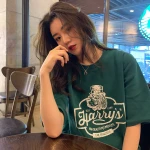 Short Sleeves T-Shirt Harajuku Style Womens Summer New Half Sleeve Womens Design Couples Tops