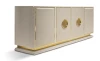 Sideboard White Lacquer Nubuck Leather Gold Living Room Handamade Italy Villa Storage Top Quality Cabinet Dining Room Set