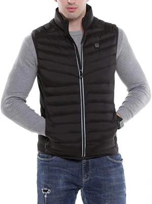 Sidiou Group Quality Men Plus Size USB Heated Rechargeable Gilet Heating Adjustable Temperature Down Vest