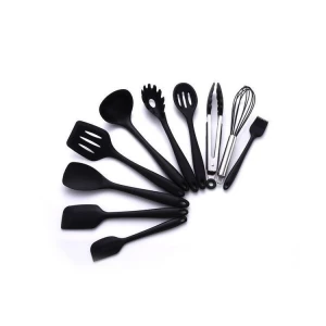 Silicone cookware set non-stick pan cooking 10 pieces cookware silicone spatula spoon with grip for kitchen use